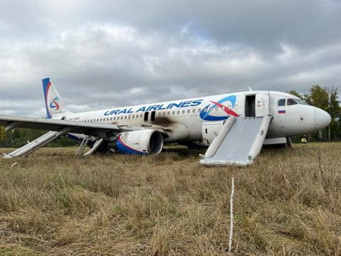 Airbus A320, приземлившийся в поле под Новосибирском