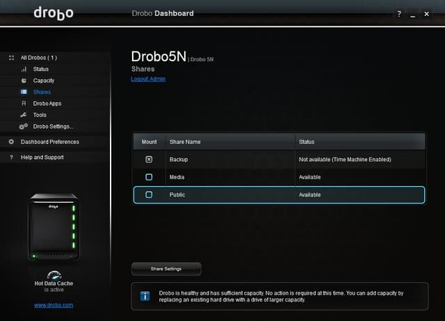 Drobo Dashboard