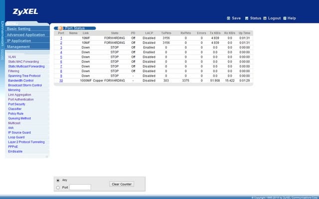 Управление коммутатором