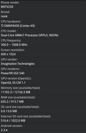 Скриншот Nook Tablet