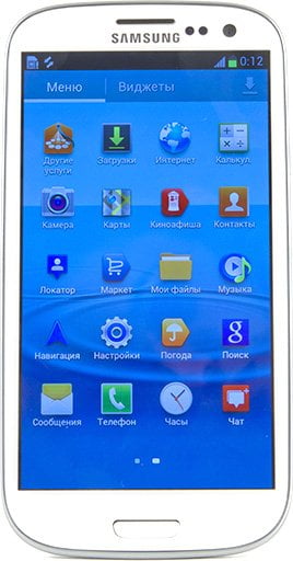 Лицевая панель коммуникатора Обзор Samsung Galaxy S 3. Лицевая панель коммуникатора
