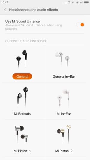 Настройки наушников Xiaomi Mi Note Настройки наушников Xiaomi Mi Note