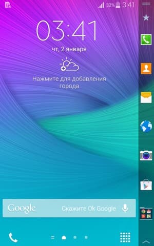 Скриншот смартфона Samsung Galaxy Note Edge Скриншот смартфона Samsung Galaxy Note Edge