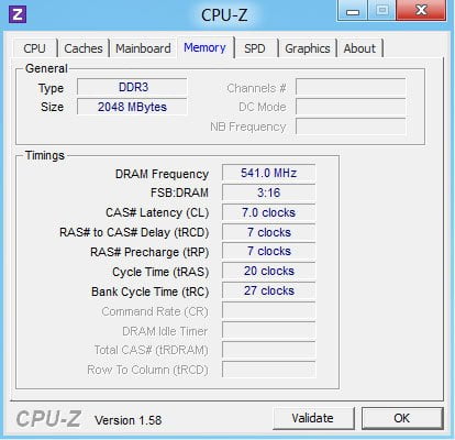 Данные утилиты CPU-Z в Windows 8 на планшете MSI WindPad 110W
