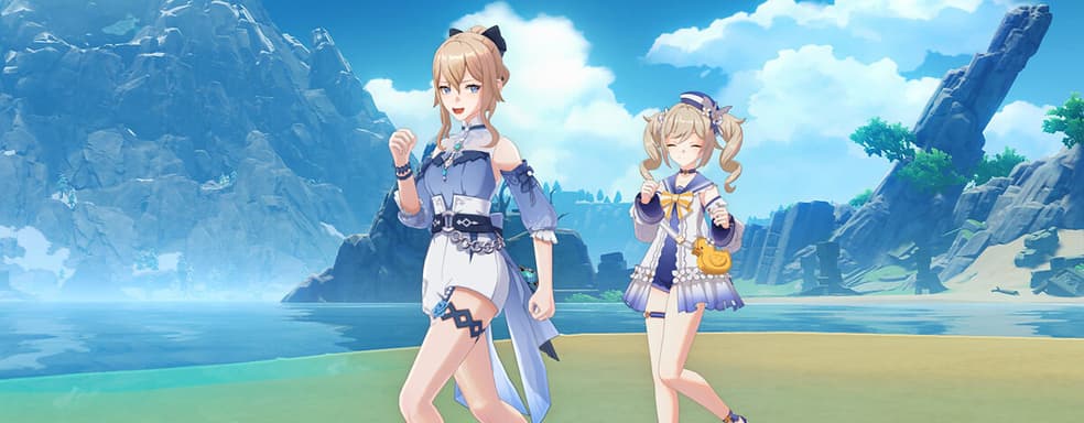 Утечка: демонстрация игрового процесса Genshin Impact за Джинн и Барбару в пляжных костюмах