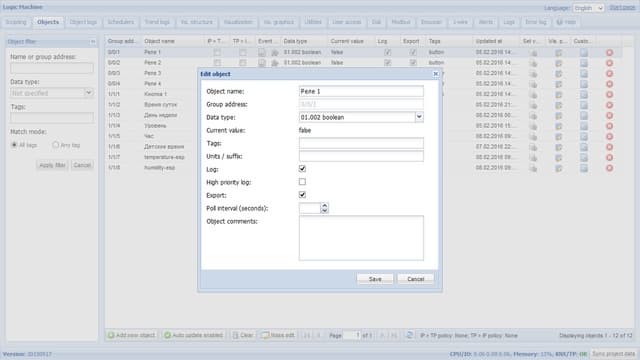 веб-интерфейс Evika LogicMachine веб-интерфейс Evika LogicMachine