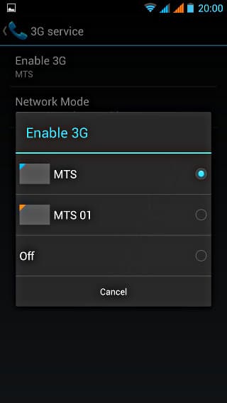 Выбор карты для 3G в UMI X2 Выбор карты для 3G в UMI X2