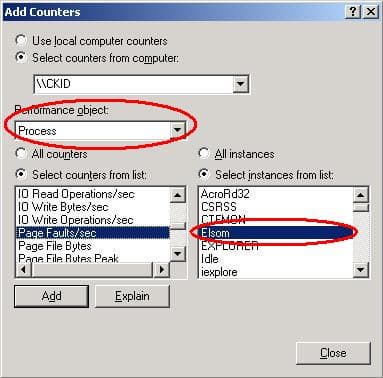 Добавление счетчика производительности к отдельному процессу
