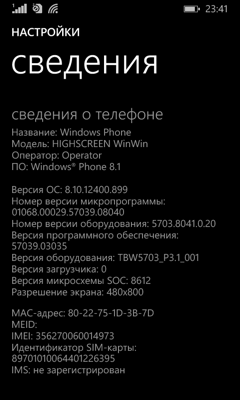 Обзор Highscreen WinJoy/WinWin. Скриншоты. Сведения о смартфоне