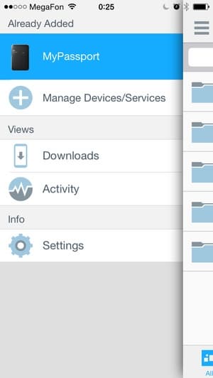 Утилита WD My Cloud на iOS