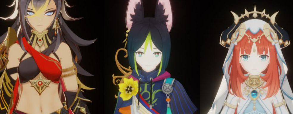 Инсайдер Genshin Impact показал новых героев обновления 3.0 со всех сторон и сравнил рост. Лук-рыба тоже есть