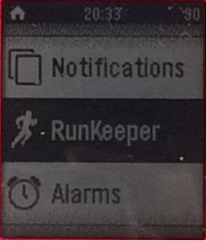 Скриншот с умных часов Pebble