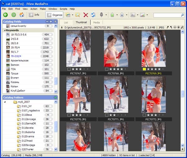 Рабочее окно iView Media Pro