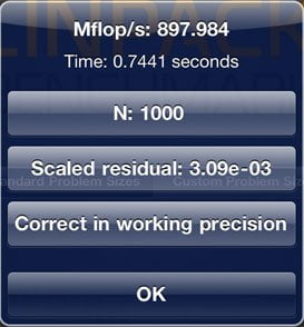 Результаты тестирования The New iPad в LINPACK