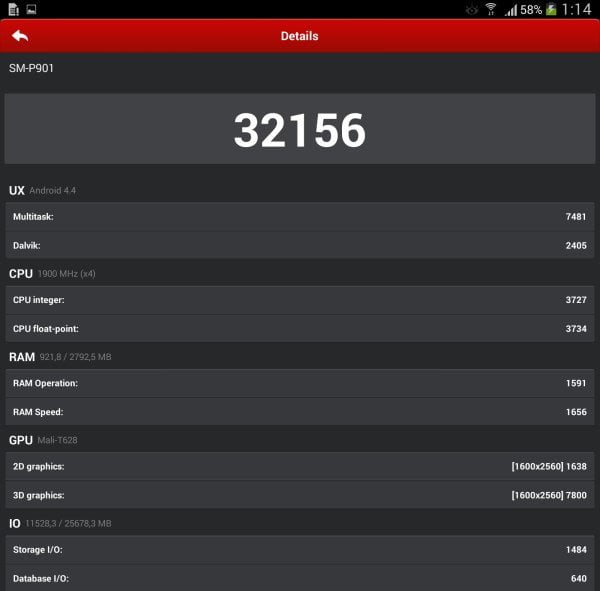 Операционная система планшета Samsung Galaxy Note Pro 12.2