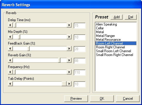 Применение реверберации в Dexster Audio Editor