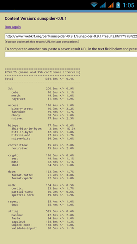 Обзор Prestigio MultiPhone PAP5044 Duo. Скриншоты. SunSpider