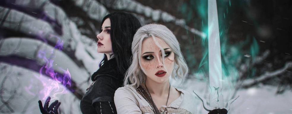 Фанатки показали зимний косплей Цири и Йеннифэр из The Witcher 3: Wild Hunt