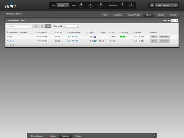 Интерфейс контроллера точек доступа Ubiquiti UniFi Интерфейс контроллера точек доступа Ubiquiti UniFi