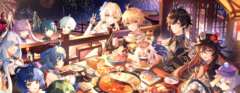 iXBT.games поздравляет с наступающим Новым годом! Смотрим праздничные фейерверки с героями Genshin Impact