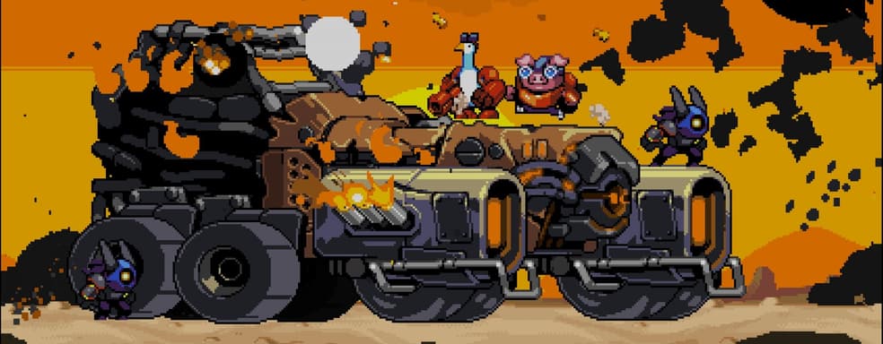 Могучий гусь на скутере бьется с роботами в трейлере к выходу Mighty Goose