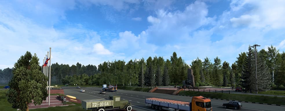 Temple, broken roads and majestic forests — screenshots of the "Heart of Russia" add-on for Euro Truck Simulator 2
