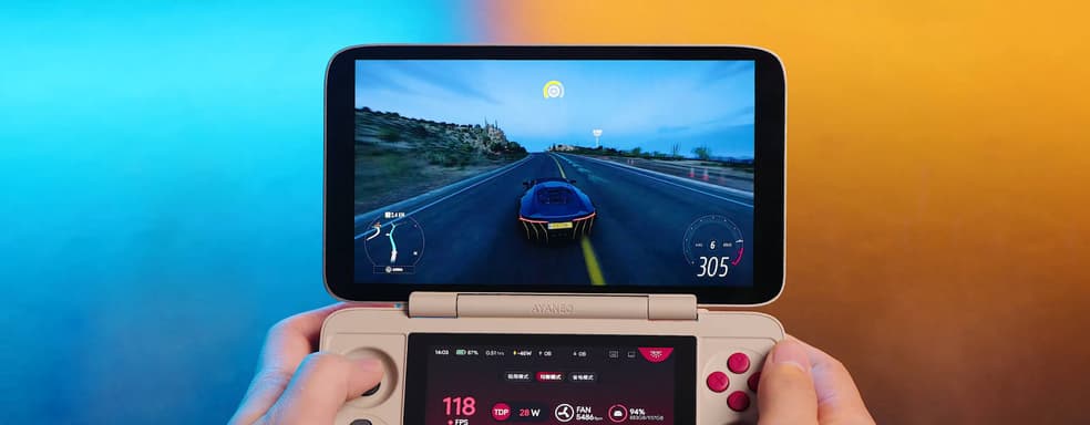 На двухэкранной раскладушке Ayaneo Flip 1S DS сыграли в гонку Forza Horizon 5