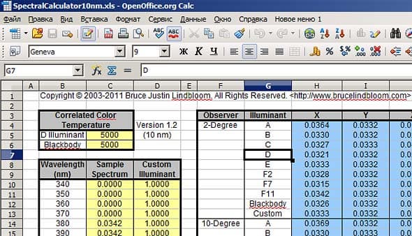 Lindbloom конвертер