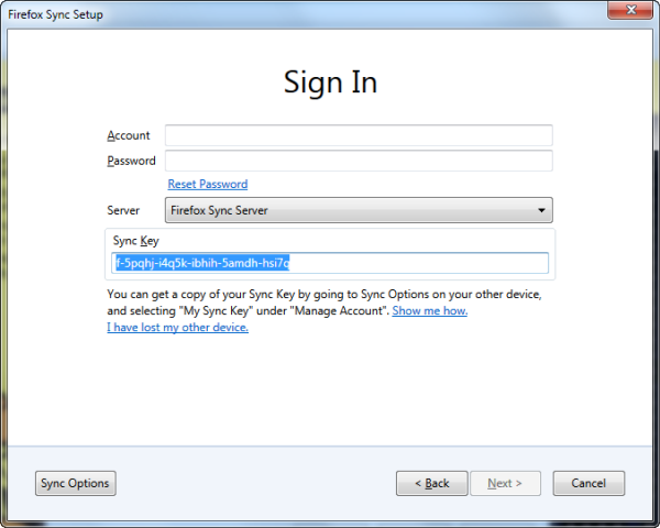 При синхронизации новых компьютеров Firefox требует указания ключа шифрования, запомнить который невозможно. А вот потерять его — запросто