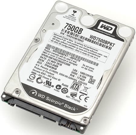 Мобильный винчестер Western Digital Scorpio Black WD7500BPKT