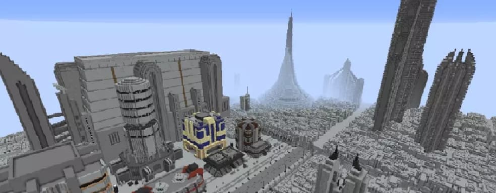 Энтузиаст воссоздаёт в Minecraft Галактику «Звёздных войн»: показали Корусант и Татуин