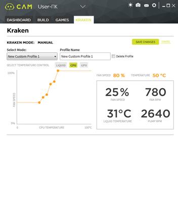 NZXT Kraken X61, CAM NZXT Kraken X61, CAM