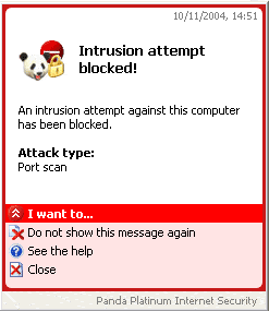 Сообщение об обнаружении атаки