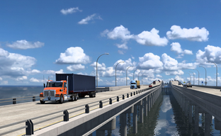 Louisiana Bridges and Levee in American Truck Simulator. New Screenshots of the Southern State DLC