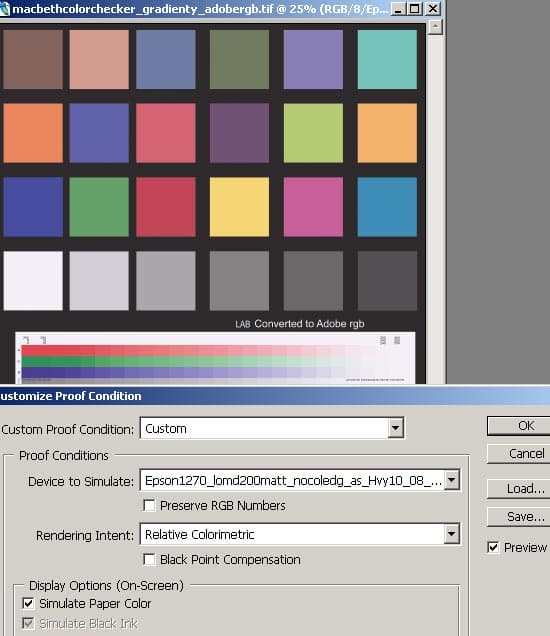 Экранные цветопробы в Photoshop