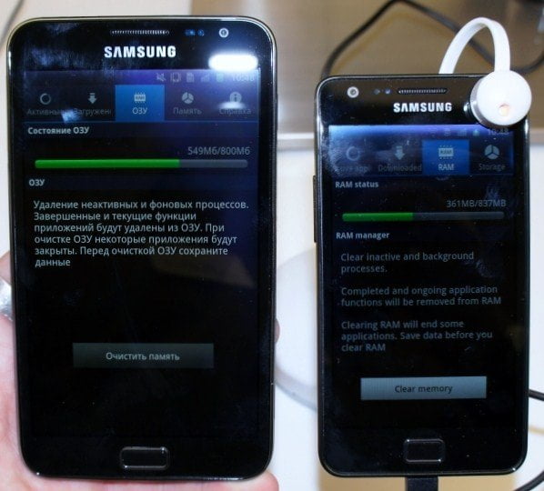 сравнение Galaxy Note и S II сравнение Galaxy Note и S II
