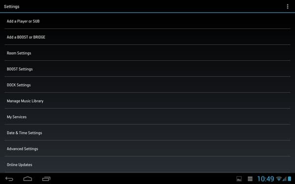Программное обеспечение Sonos Controller в Android
