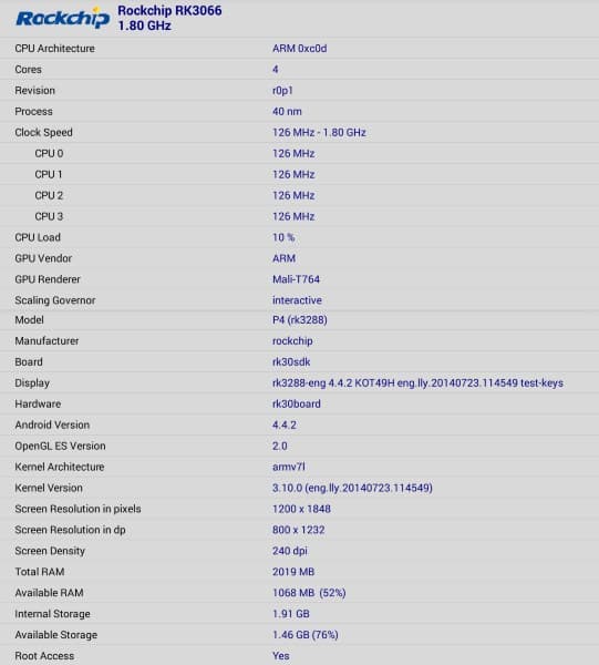 Операционная система планшета Pipo P4