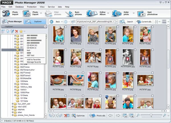 Режим просмотра файловой системы в Magix Photo Manager 2006 deLuxe