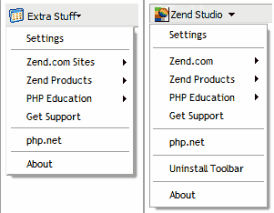 Служебное меню Extra Stuff