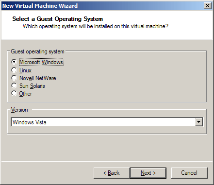 Мастер создания виртуальной машины