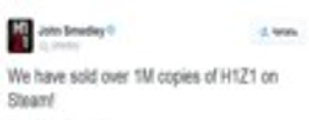 Продано более 1 млн копий H1Z1