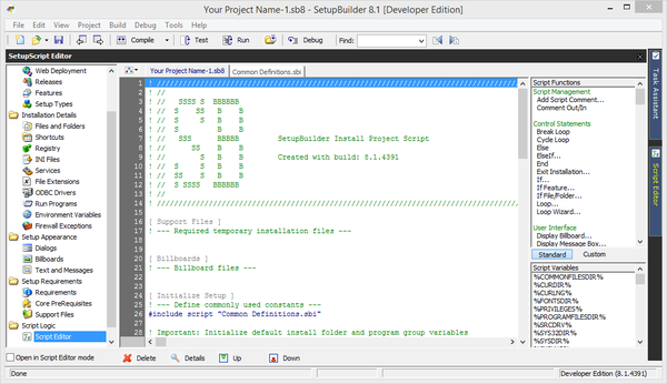 Редактор проектов SetupBuilder