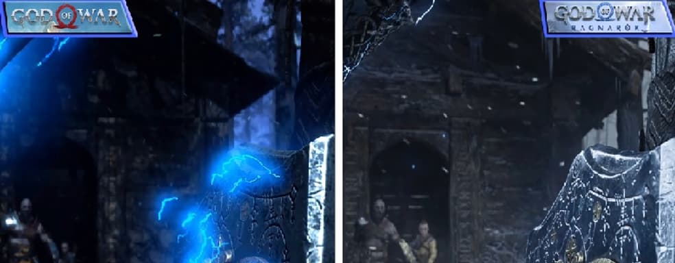 Видео сравнение God of War Ragnarok и God of War (2018)