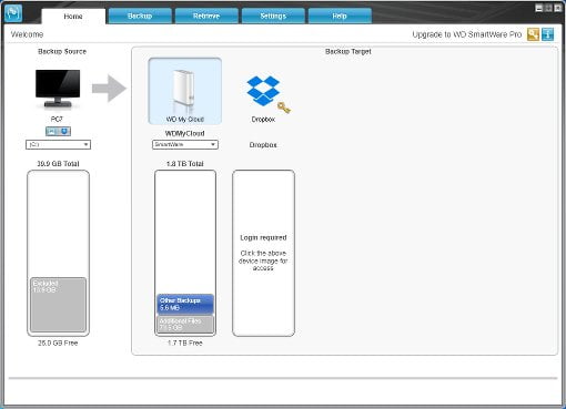 Интерфейс WD SmartWare