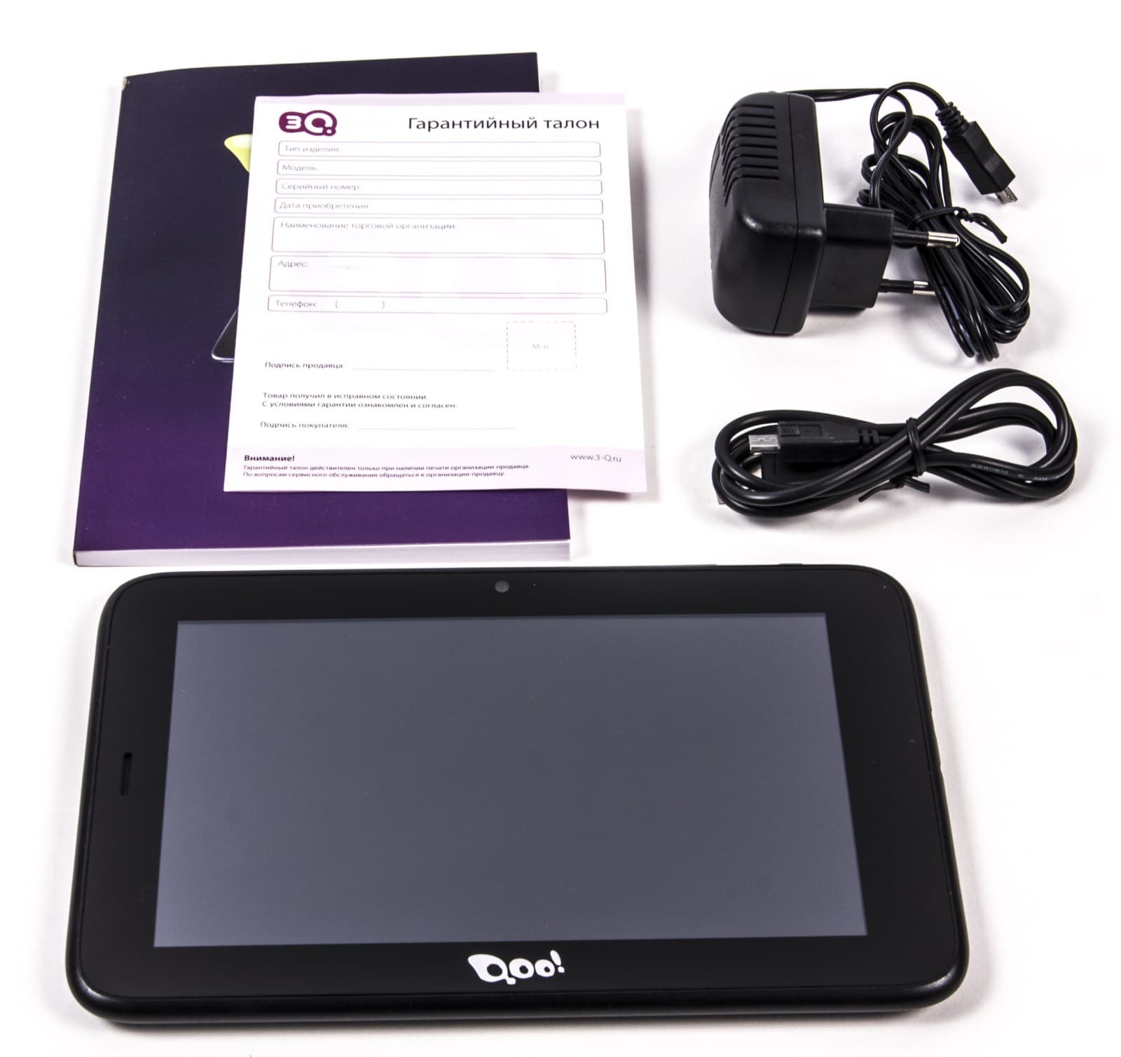 Комплектация планшета 3Q Q-Pad MT0729B