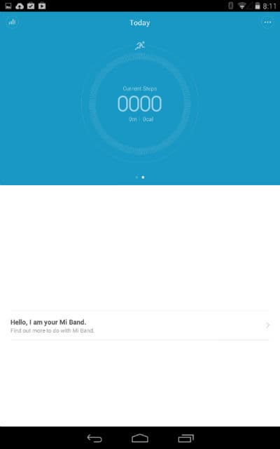 Скриншот приложения Xiaomi Mi Band