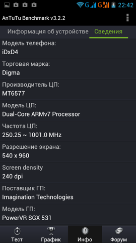 Обзор Digma iDxD4 3G. Скриншоты. Информация о коммуникаторе