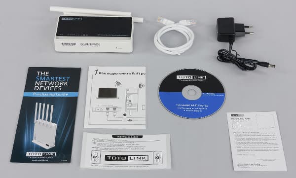 Комплект поставки Totolink N300RT Комплект поставки Totolink N300RT