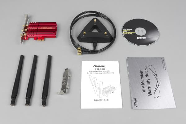 Комплект поставки Asus PCE-AC68 Комплект поставки Asus PCE-AC68
